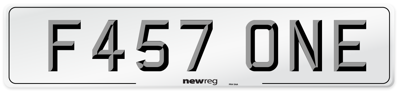 F457 ONE Number Plate from New Reg